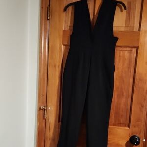 Elegant Deep V Black Jumpsuit